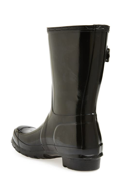 Hunter 'original Short' Gloss Rain Boot In Black