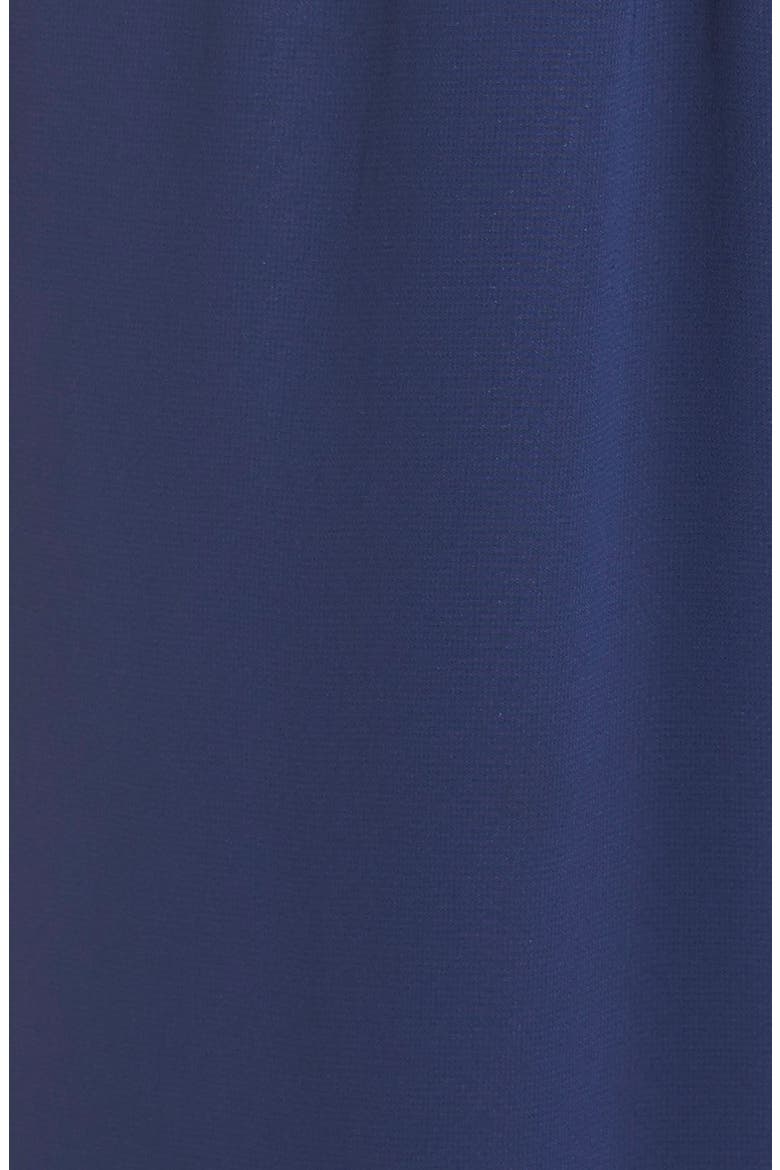 August Scarlette Faux Wrap Chiffon Halter Jumpsuit, Alternate, color, TANGLED UP IN BLUE
