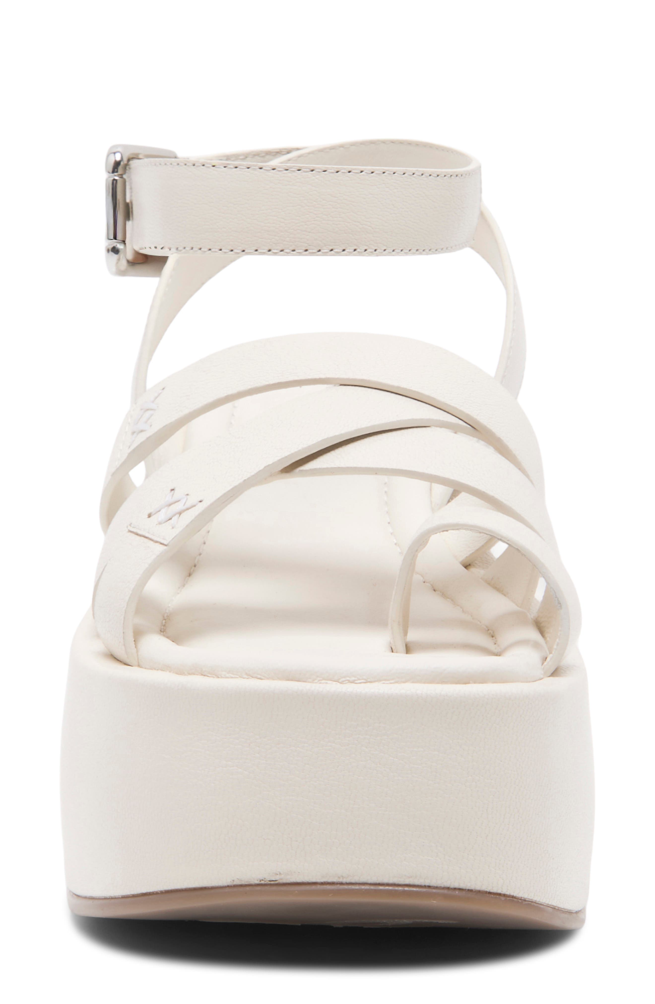 Hazel Platform Sandal, Alternate, color, BONE LEATHER