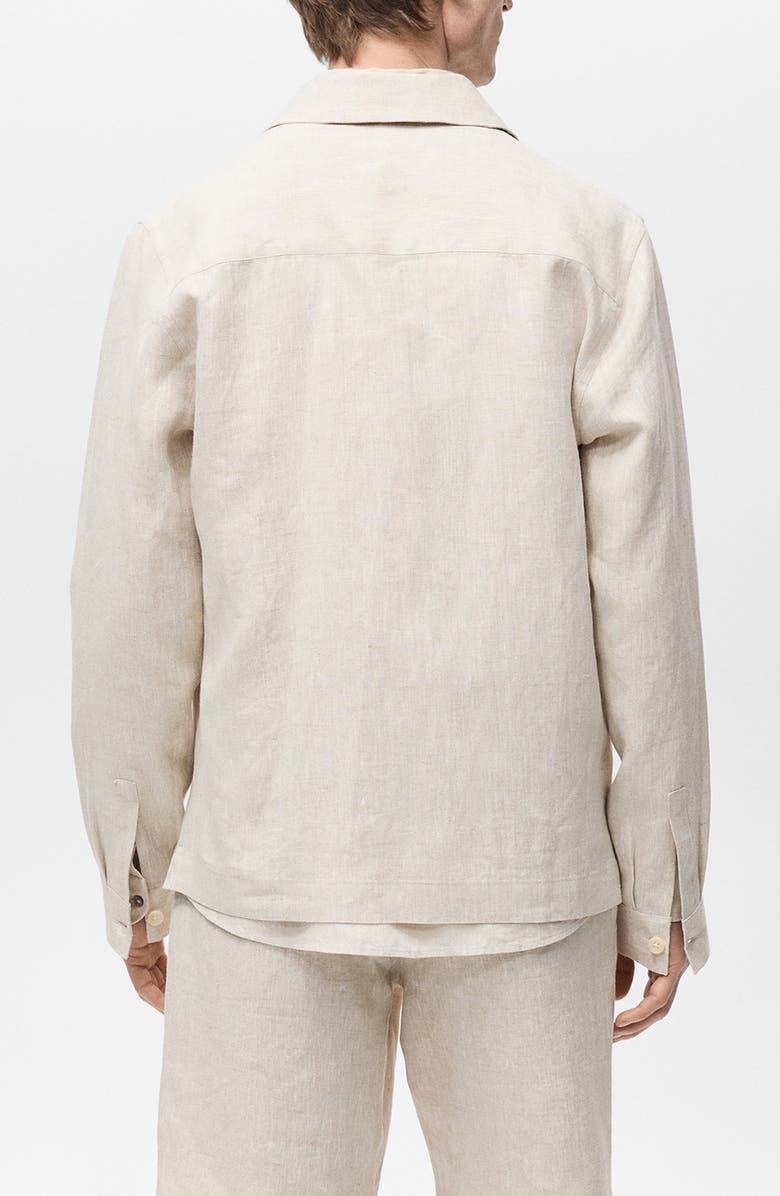 MANGO Linen Overshirt with Pockets, Alternate, color,