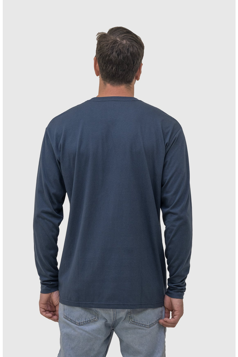 White Long Sleeve Crew Neck T-Shirt, Alternate, color, Slate Blue