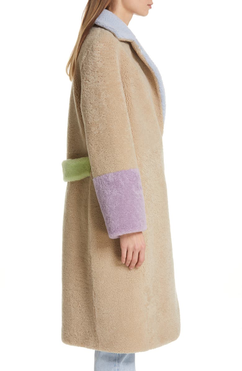 Saks Potts Febbe Buckle Closure Genuine Shearling Coat, Alternate, color,