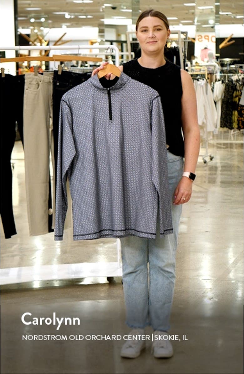 OoohCotton<sup>®</sup> Print Quarter Zip Pullover, sales video thumbnail