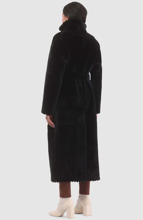 Gorski Reversible Shearling Lamb Long Coat In Black