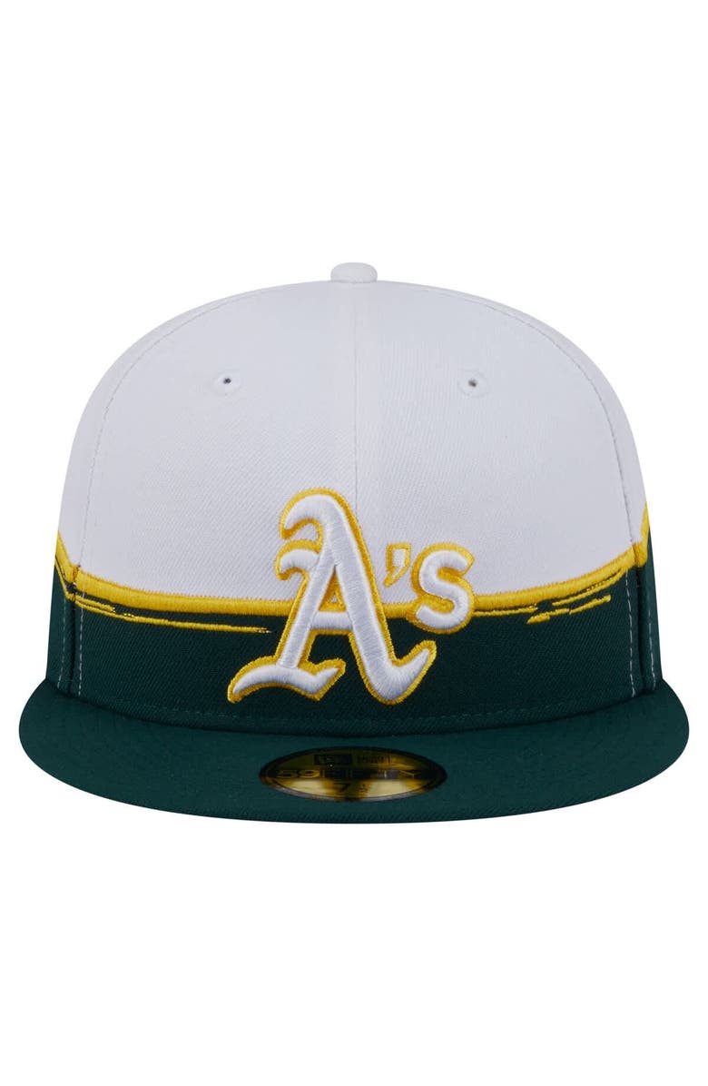 New Era Men's New Era Green/White Athletics Paint Stroke 59FIFTY Fitted Hat, Alternate, color, Green