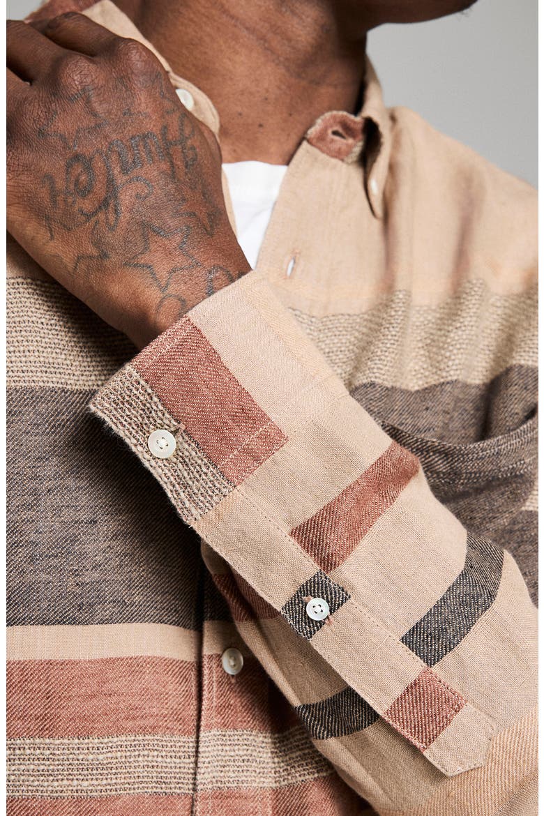 Tuscumbia Archive Stripe Button-Down Shirt, Alternate, color, TAN MULTI