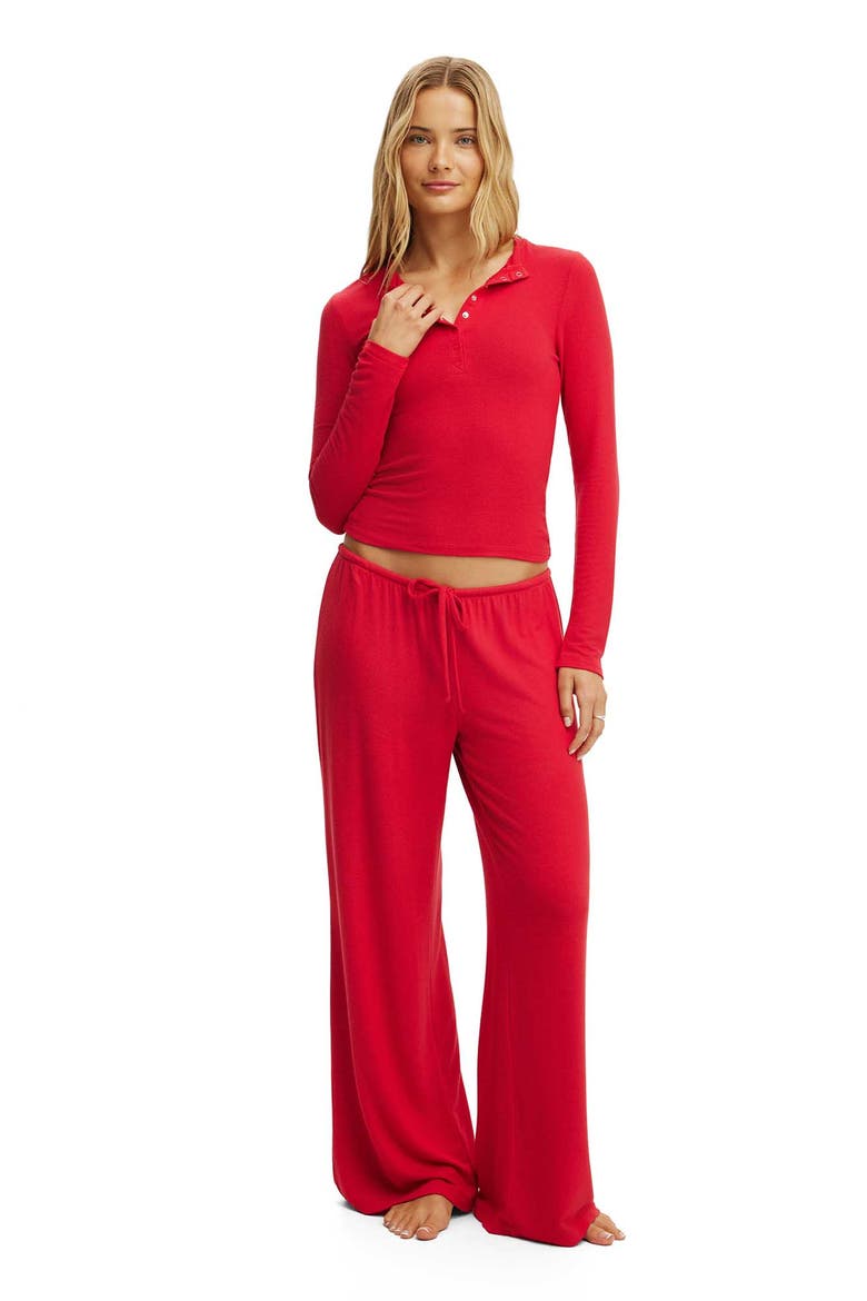 Women's Super Soft Low Rise Wide Leg Pant, Alternate, color, Cheeky Cherry