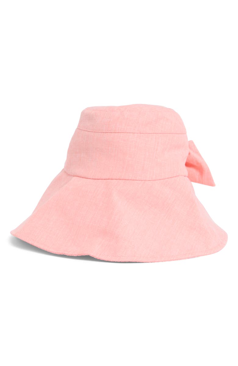 Nine West Bow Back Bucket Hat, Main, color, Coral