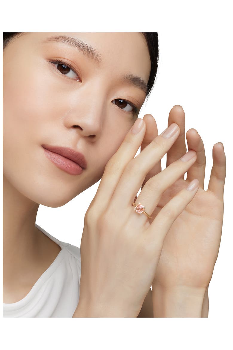 Chatelaine Ring with Morganite and Diamonds in 18K Rose Gold, Alternate, color, ROSE GOLD/ DIAMOND/ MORGANITE