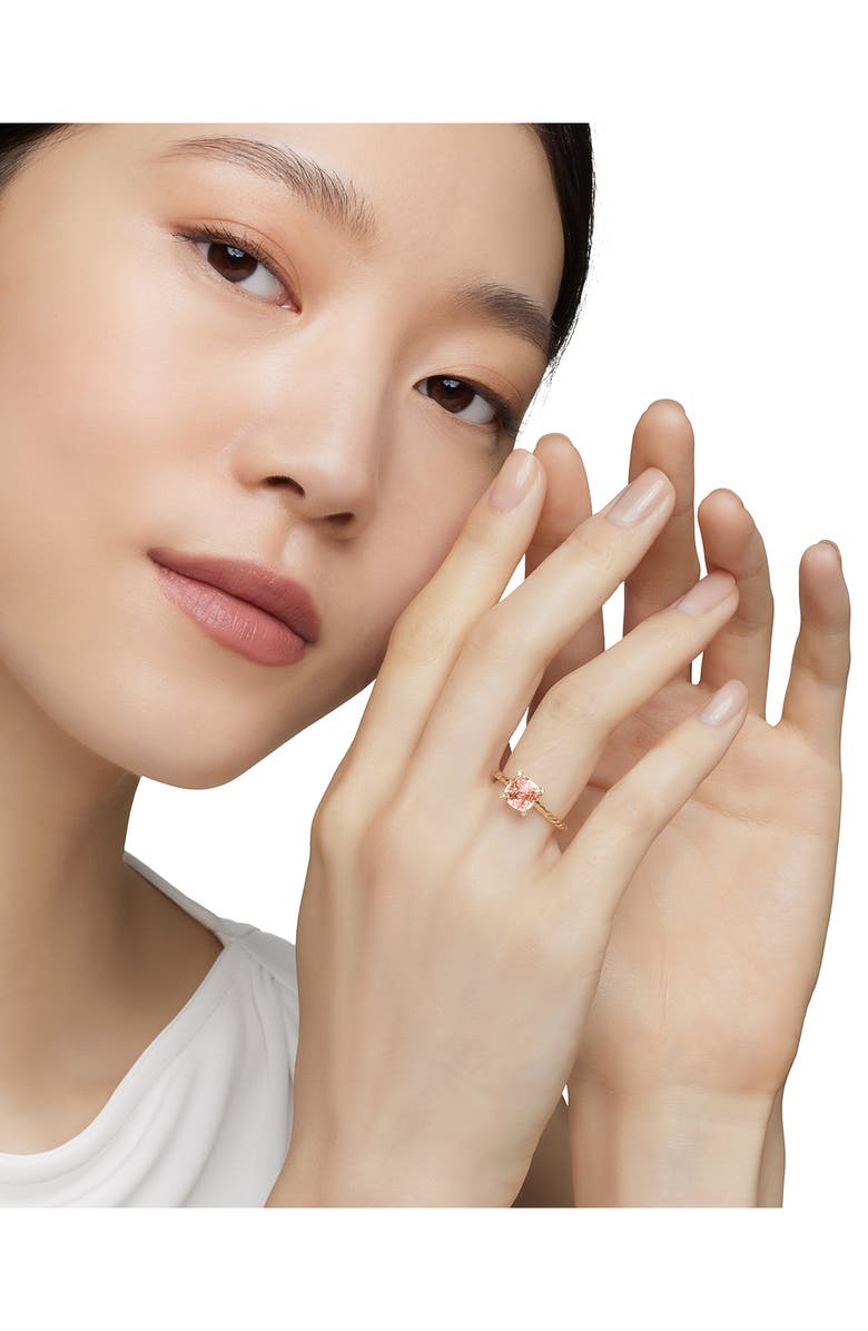 David Yurman Chatelaine Ring with Morganite and Diamonds in 18K Rose Gold, Alternate, color, Rose Gold/ Diamond/ Morganite