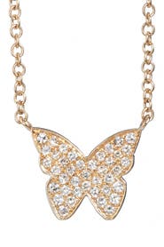 EF Collection Diamond Butterfly Pendant Necklace