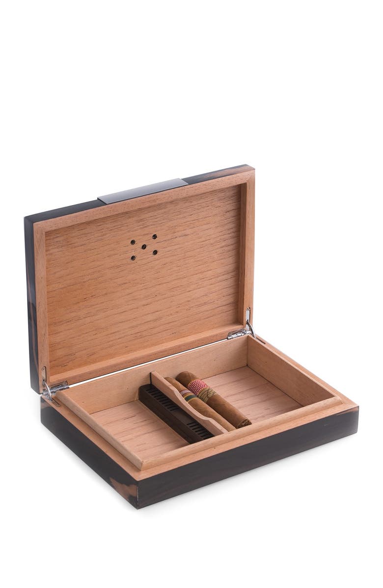 Bey-Berk Lacquered Ebony Finish Humidor, Main, color,