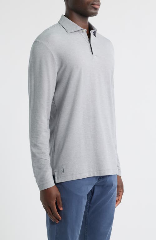 Johnnie-o Idris Top Shelf Long Sleeve Polo In Gray