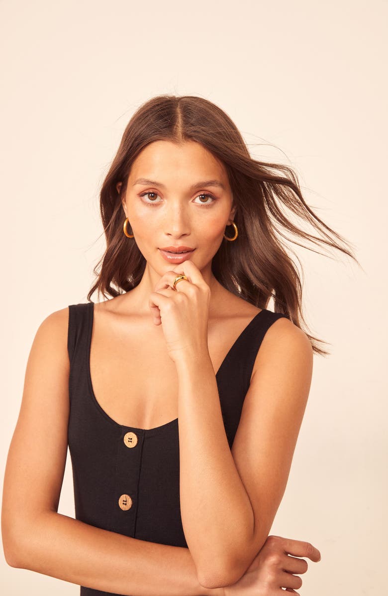 Reformation Ari Button Front Stretch Tencel<sup>®</sup> Lyocell Dress, Alternate, color, 