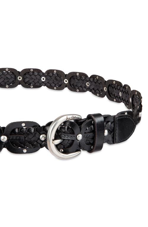 Sam Edelman Linked Braided Leather Belt In Black