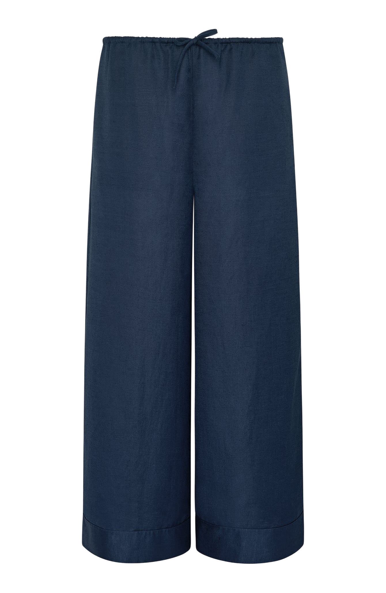 Air Linen Drawstring Wide Leg Pant - image 4