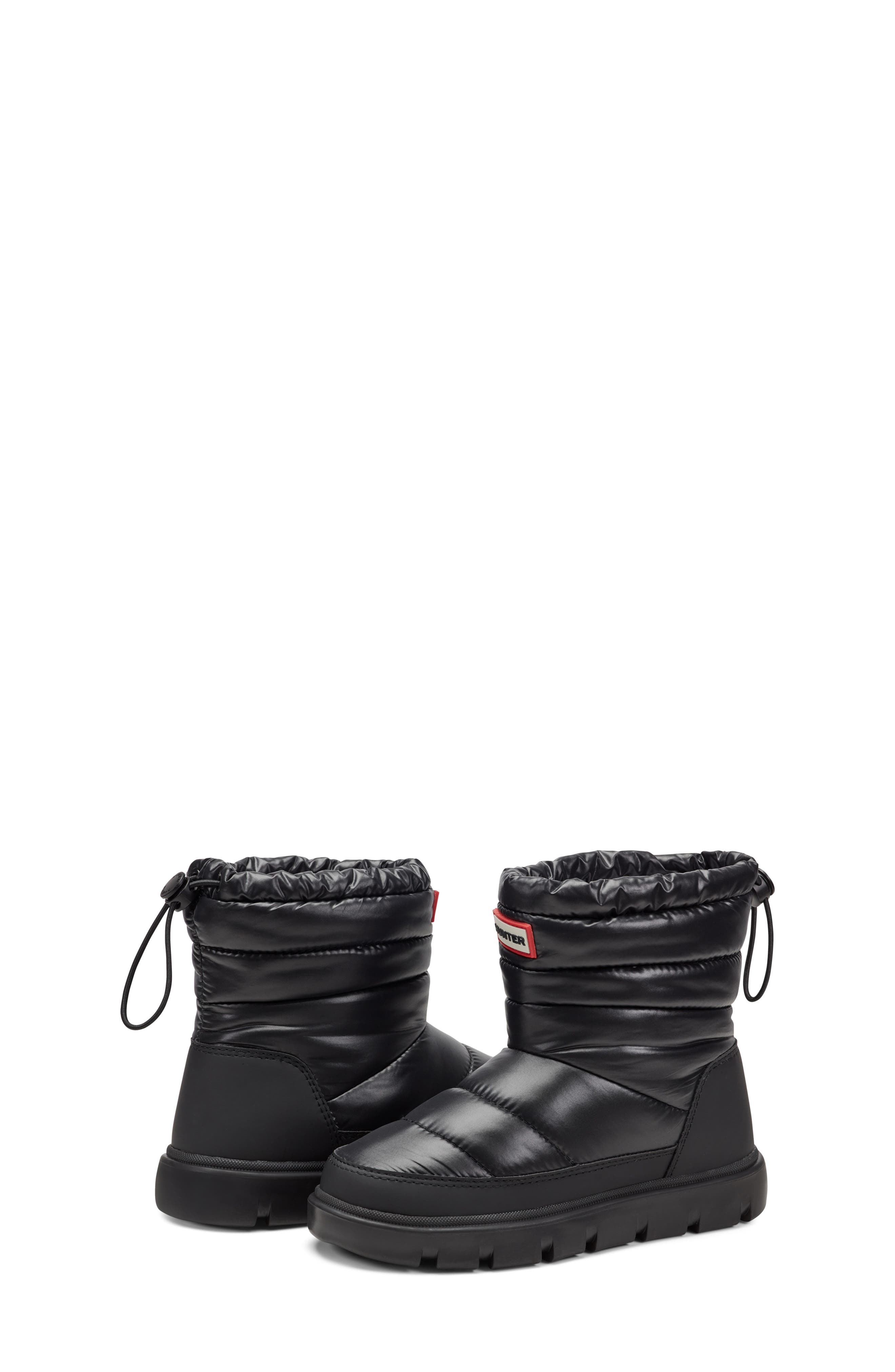 Hunter Kids' Cuddle Lug Sole Insulated Waterproof Snow Boot, Alternate, color, Black/Black