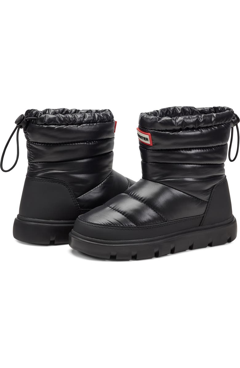 Hunter Kids' Cuddle Lug Sole Insulated Waterproof Snow Boot, Alternate, color, Black/Black