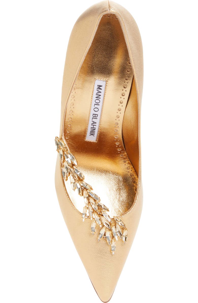 Manolo Blahnik Nadira Crystal Leaf Pointed Toe Pump, Alternate, color,