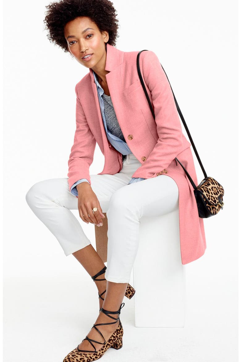 J.Crew 'Regent' Wool Long Topcoat, Main, color, HEATHER SORBET