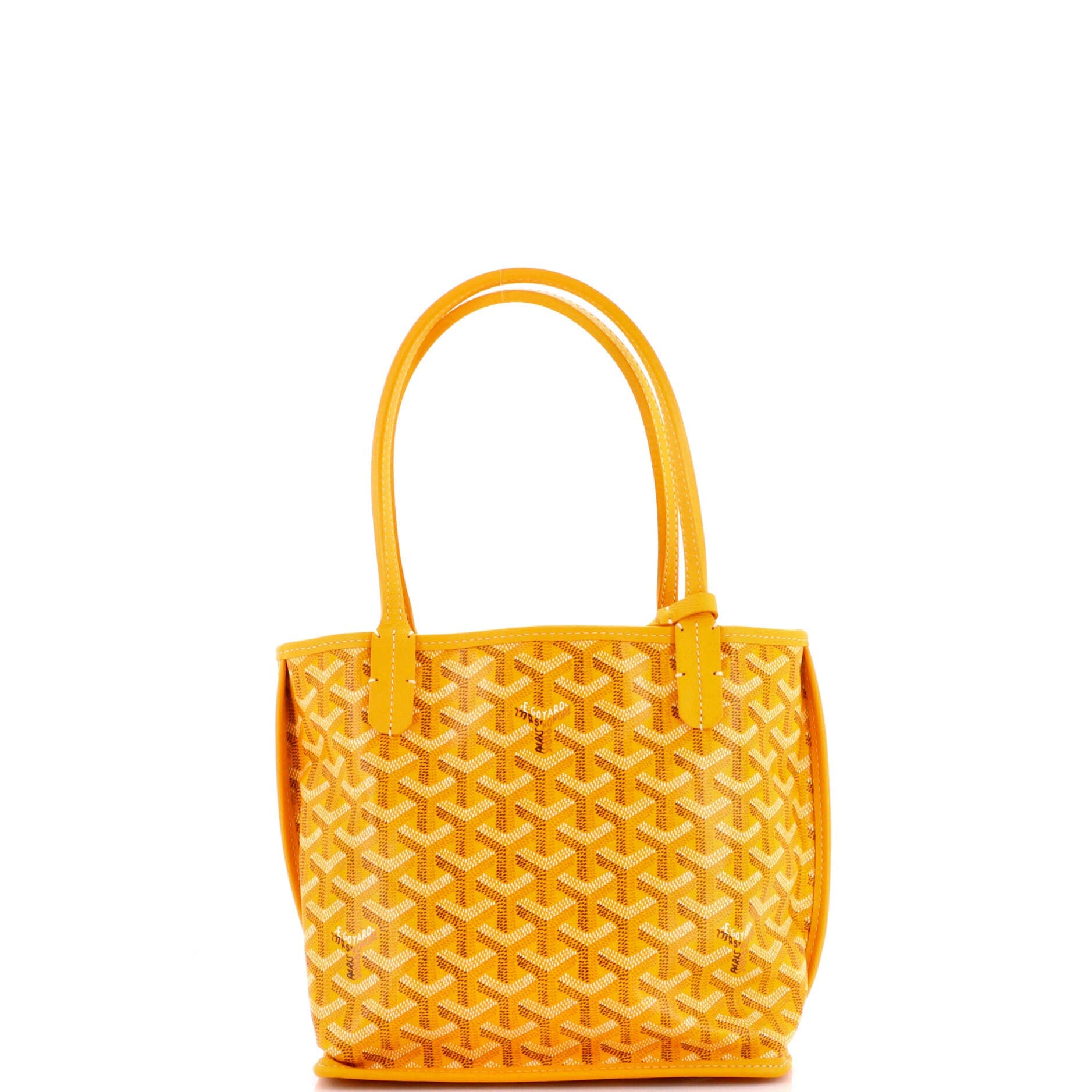 Pre-Owned Goyard Anjou Reversible Tote Coated Canvas Mini, Alternate, color, Yellow