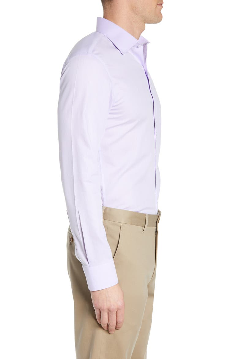 Slim Fit Textured Dress Shirt, Alternate, color, LAVENDER
