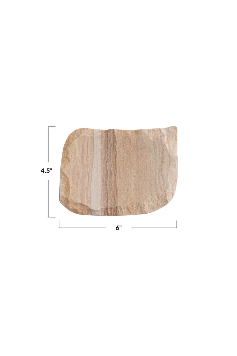 Rainbow Sandstone Soap Dish with Raw Edge, Natural, Alternate, color, Natural