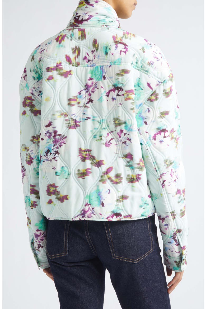 Lilith Quilted Silk Jacket with Removable Scarf, Alternate, color, OASIS