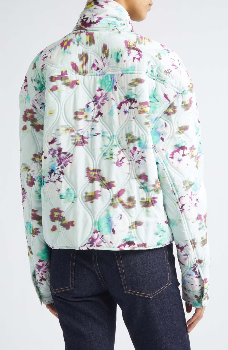 Ulla Johnson Lilith Quilted Silk Jacket with Removable Scarf, Alternate, color, Oasis