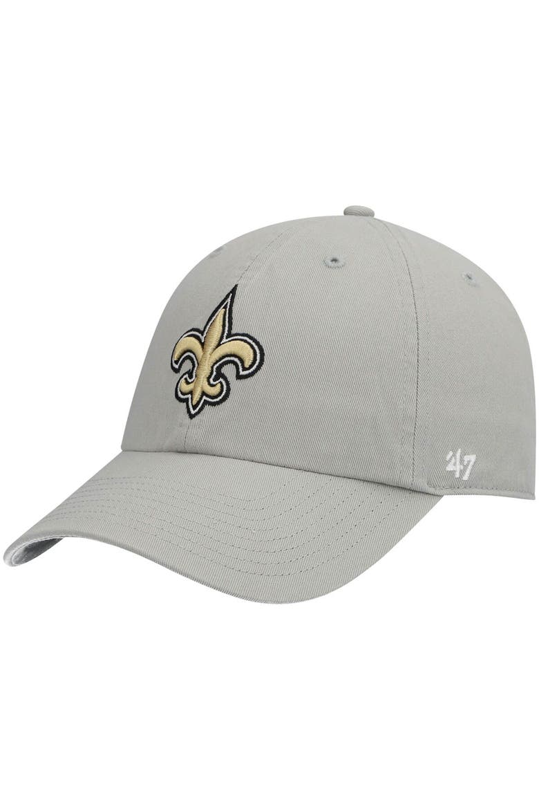 Men's '47 Gray New Orleans Saints Clean Up Adjustable Hat, Main, color, Gray