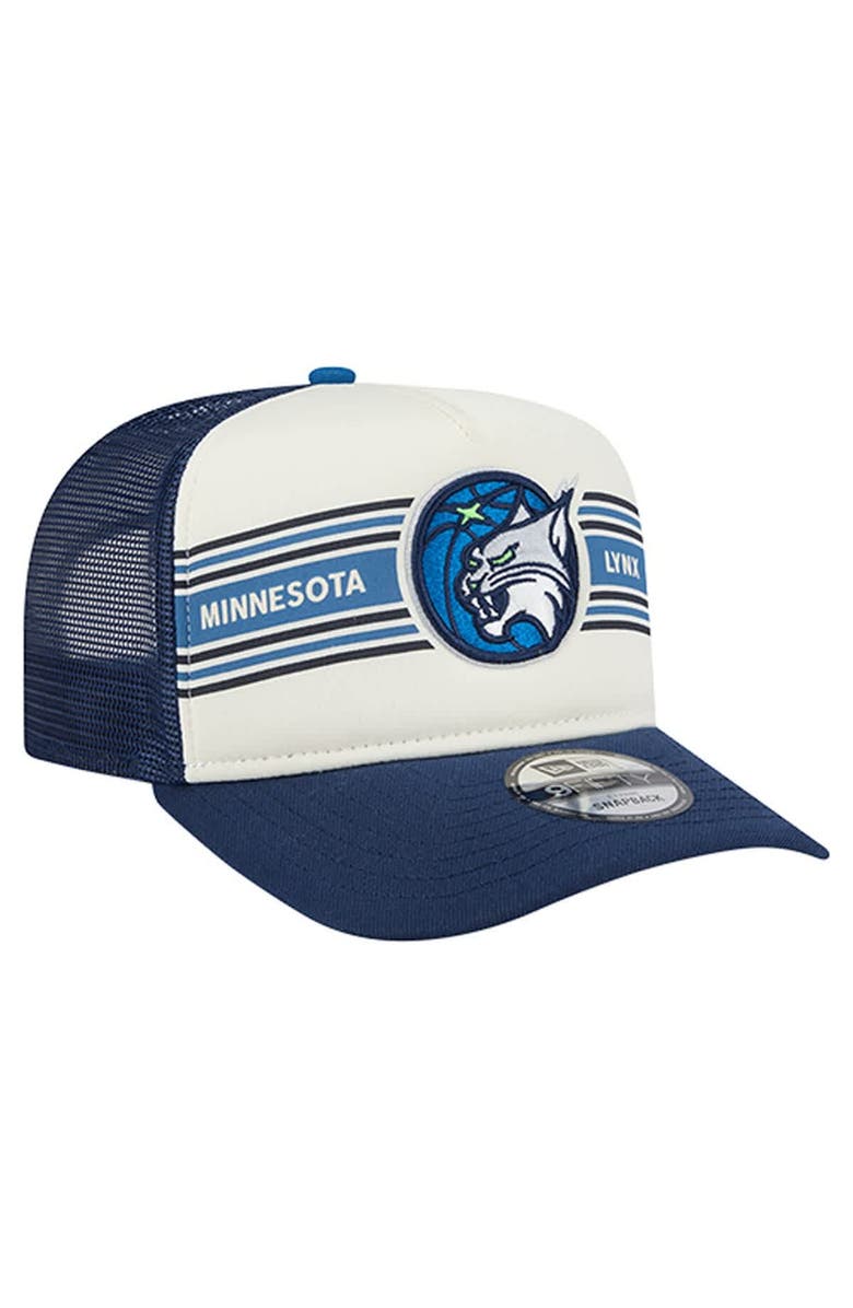 New Era Unisex New Era  White/Navy Minnesota Lynx Banner Foam Front 9FIFTY A-Frame Adjustable Trucker Hat, Alternate, color, White