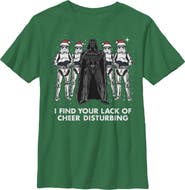 Star Wars Boy's Star Wars Vader Lack of Cheer Disturbing  Graphic T-Shirt