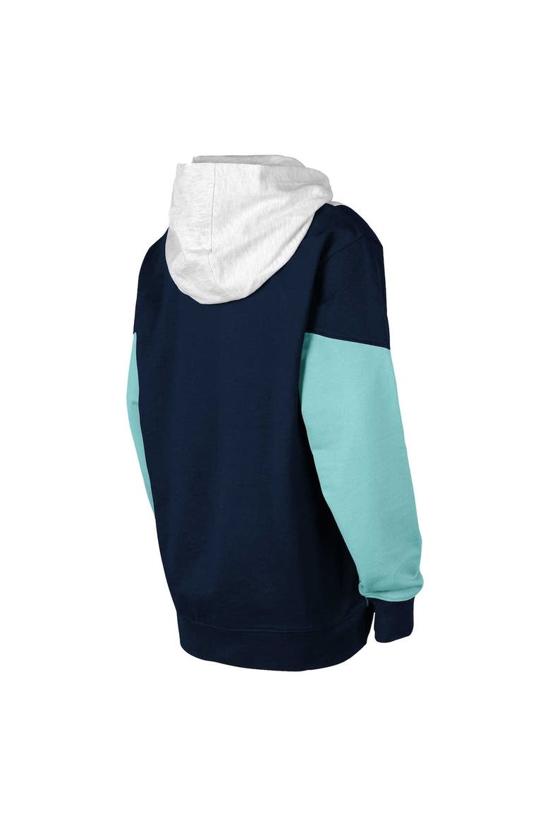 Youth Ash/Deep Sea Blue Seattle Kraken Champion League Fleece Pullover Hoodie, Alternate, color, Ash