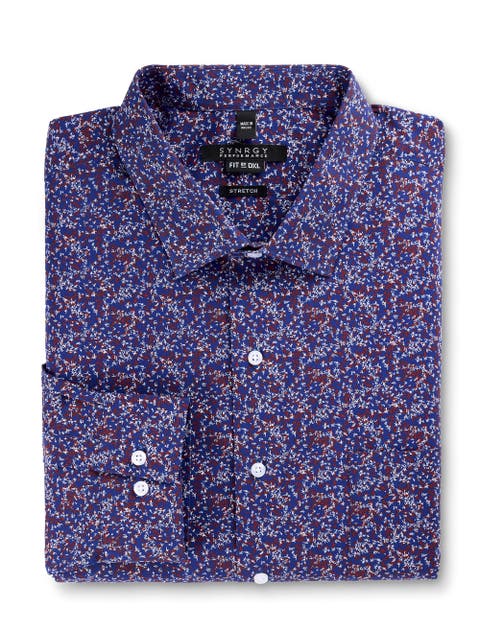 Big & Tall Abstract Print Performance Dress Shirt