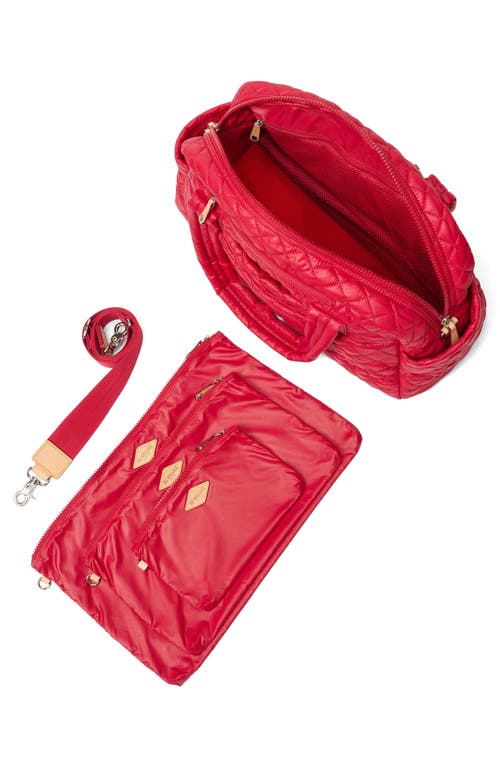 Mz Wallace Jimmy Deluxe Quilted Nylon Duffle Bag In Red