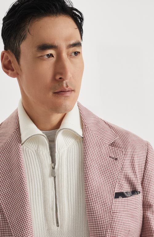 Brunello Cucinelli Houndstooth-pattern Blazer In Red