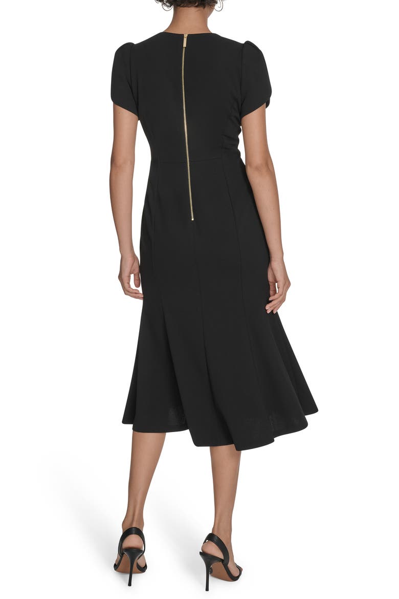Tulip Sleeve Midi Dress, Alternate, color, BLACK
