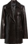 Bernardo Croc Embossed Faux Leather Jacket