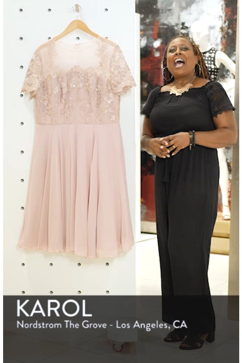 Embroidered Fit & Flare Cocktail Dress video