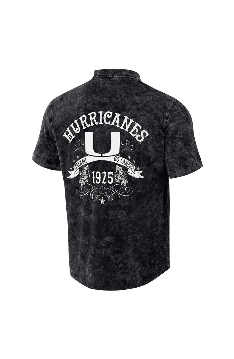Darius Rucker Collection by Fanatics Men's Darius Rucker Collection by Fanatics Black Miami Hurricanes Team Color Button-Up Shirt, Alternate, color, Black