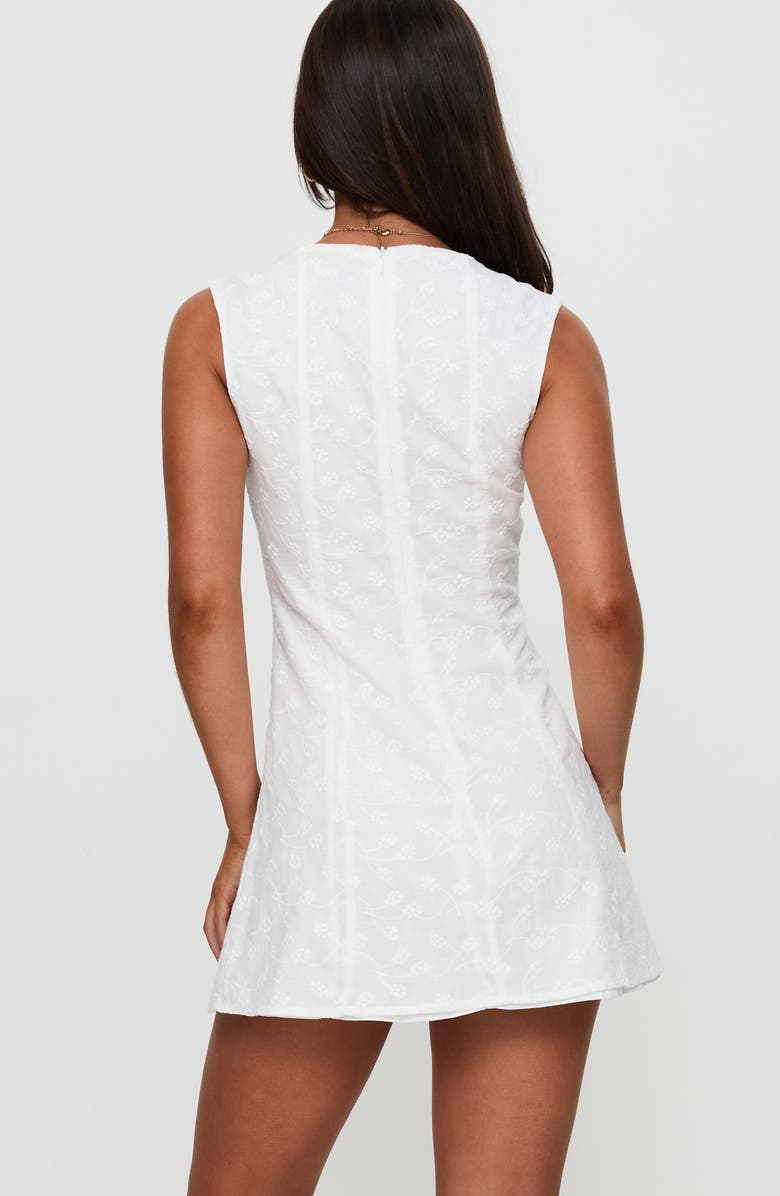 Princess Polly Muffins Eyelet Embroidery Minidress, Alternate, color, White