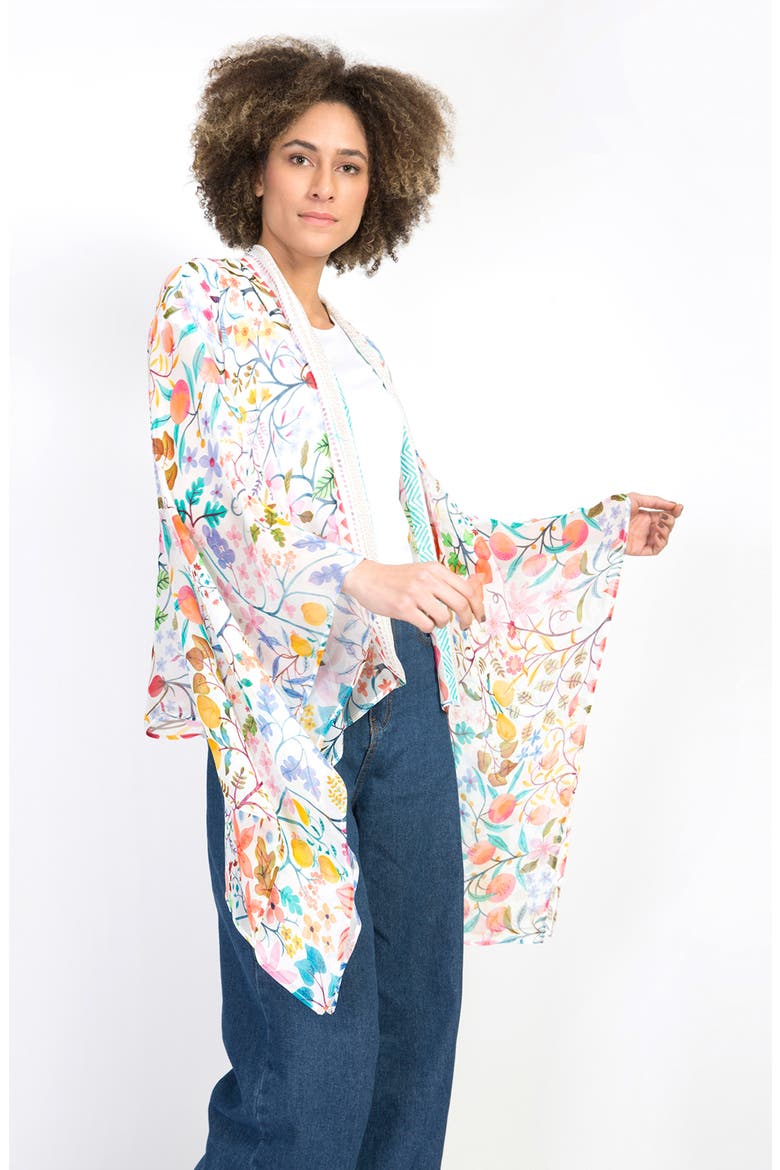 Floral Print Scarf, Alternate, color, WHITE MULTI