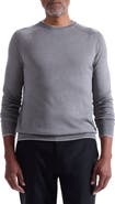 Bugatchi Tipped Merino Wool, Silk & Linen Crewneck Sweater