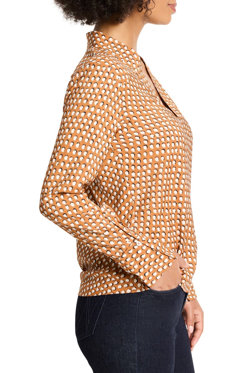 NIC+ZOE Shadow Dot Long Sleeve Top, Alternate, color, Neutral Multi