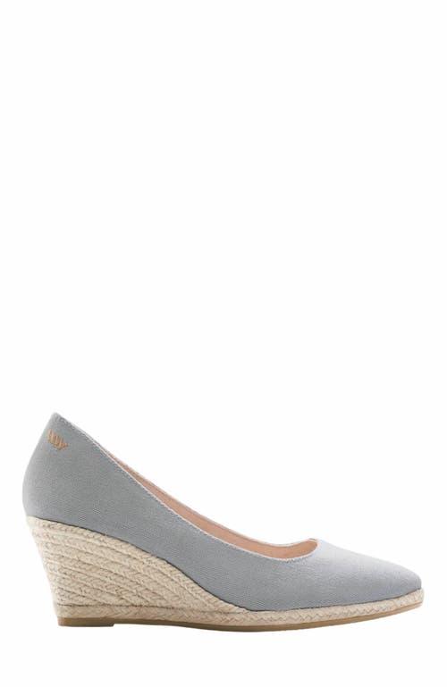 Viscata Roses Canvas U Cut Espadrille Wedges In Gray