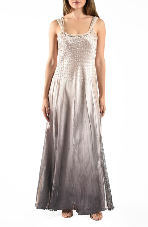 Ombré Charmeuse & Chiffon Gown