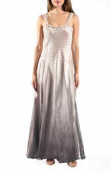 Komarov Ombré Charmeuse & Chiffon Gown