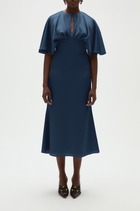 Hammered Satin Cocktail Dress