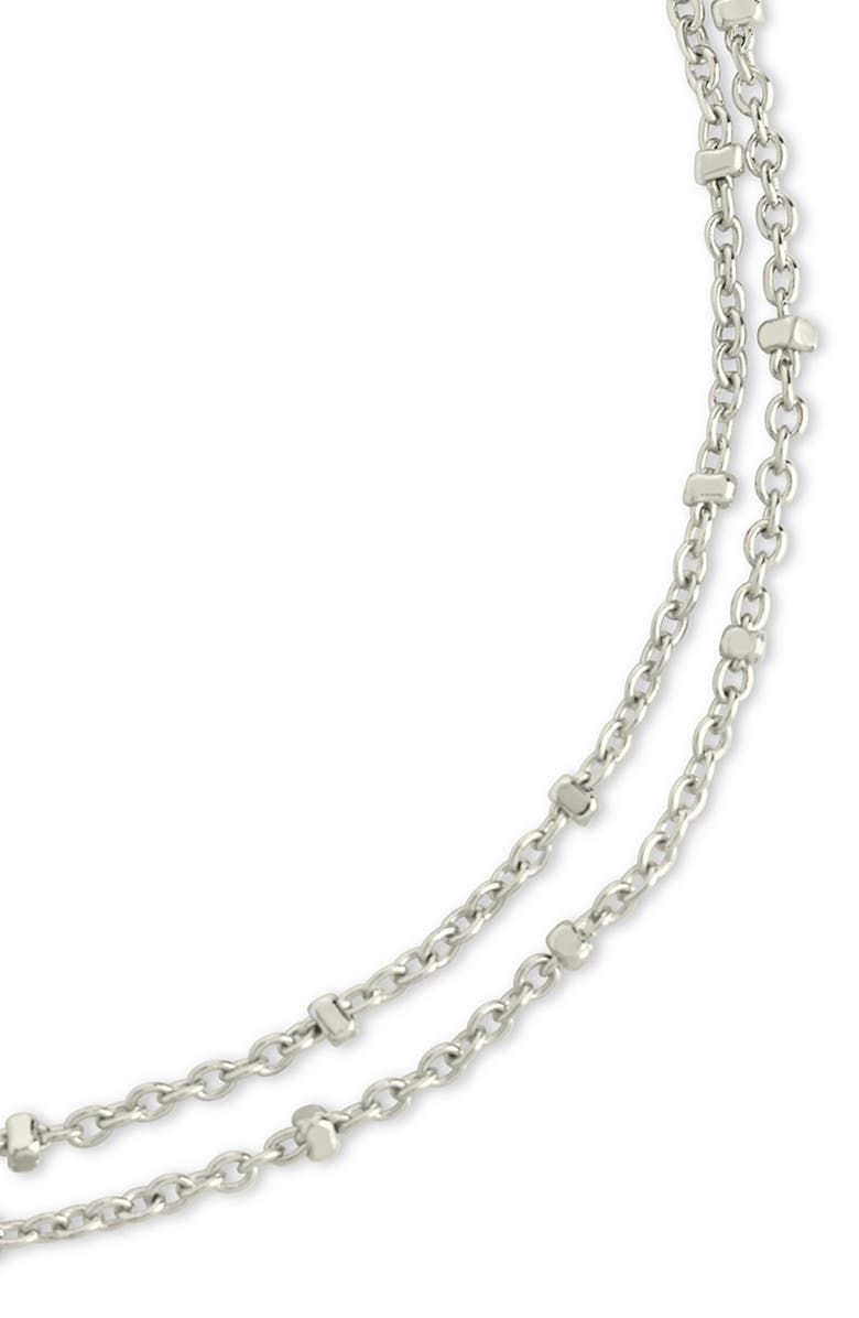Sterling Forever Alison Layered Chain Anklet, Alternate, color, Silver