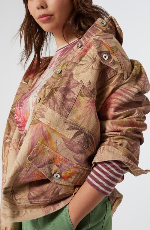 Marina Rinaldi Sport 1a Uscita Gattini Printed Jacket In Hazelnut Brown
